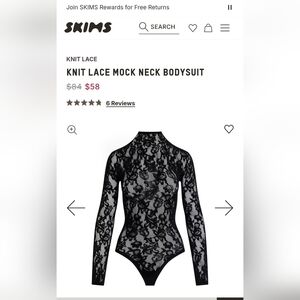 SKIMS Black Lace Bodysuit